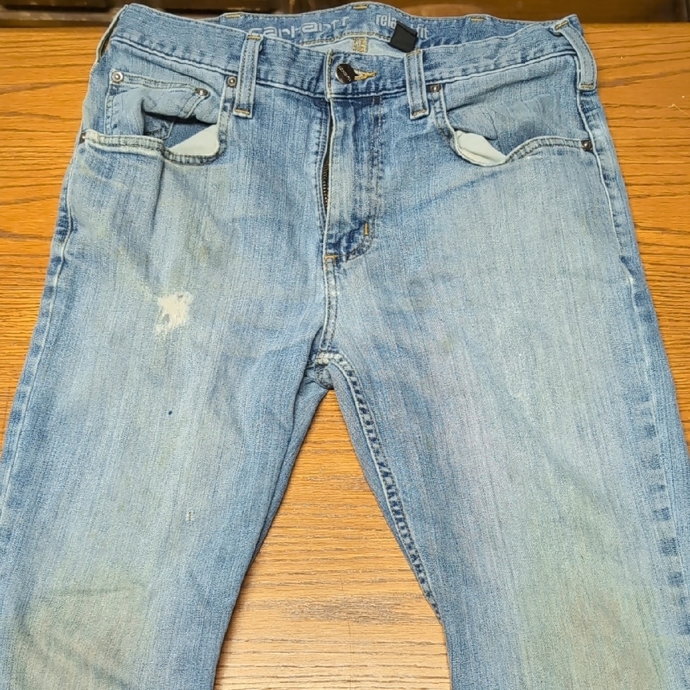 Carhartt Relaxed Fit Light Blue Jeans *Work Worn*